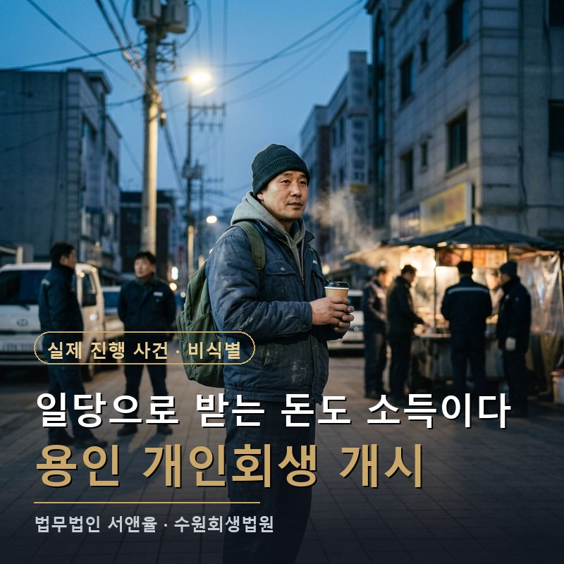 개인회생 조건, 일당으로 받는 돈도 소득이 되나|용인 건설 일용직 개시결정 사례 — 이해를 돕기 위한 연출 이미지