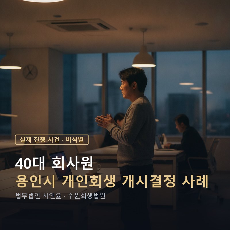 외벌이 개인회생 변제금, 배우자·자녀 모두 부양가족일까|용인 40대 외벌이 회사원 개시결정 사례 — 이해를 돕기 위한 연출 이미지